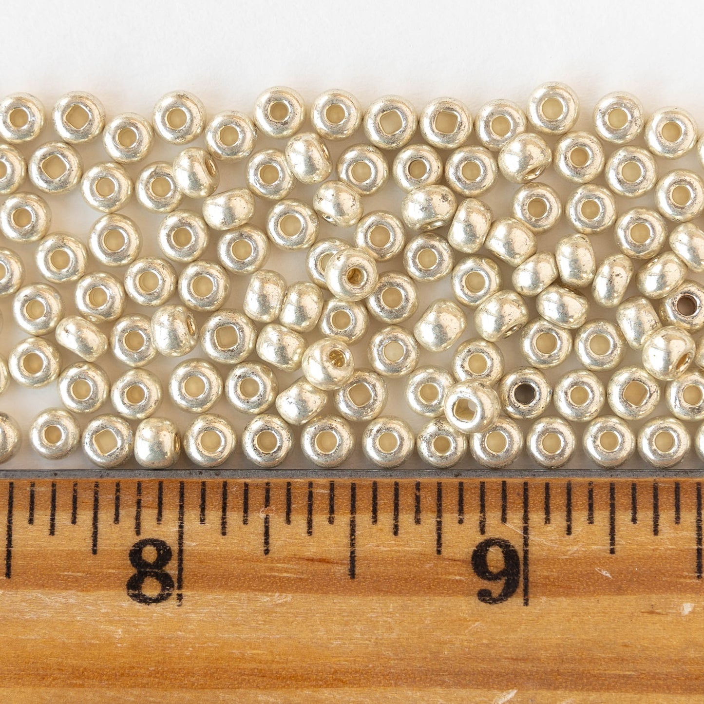 Size 6/0 Glass Seed Beads - Silver - 40 inches