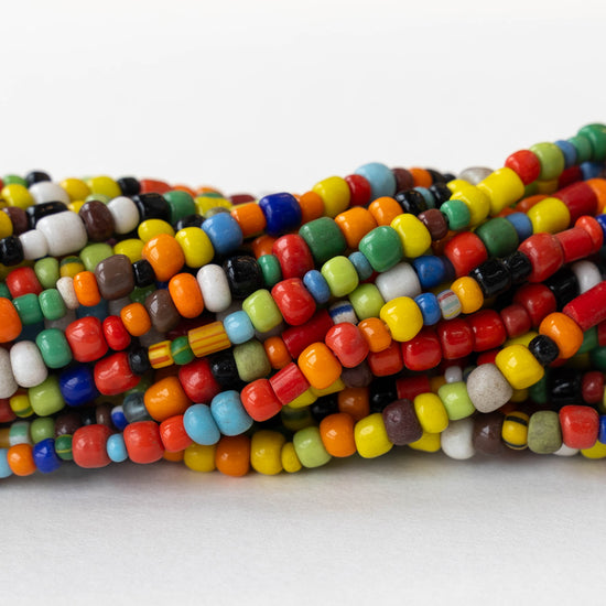 Mixed Colors Seed Beads - 34 Inch Strand