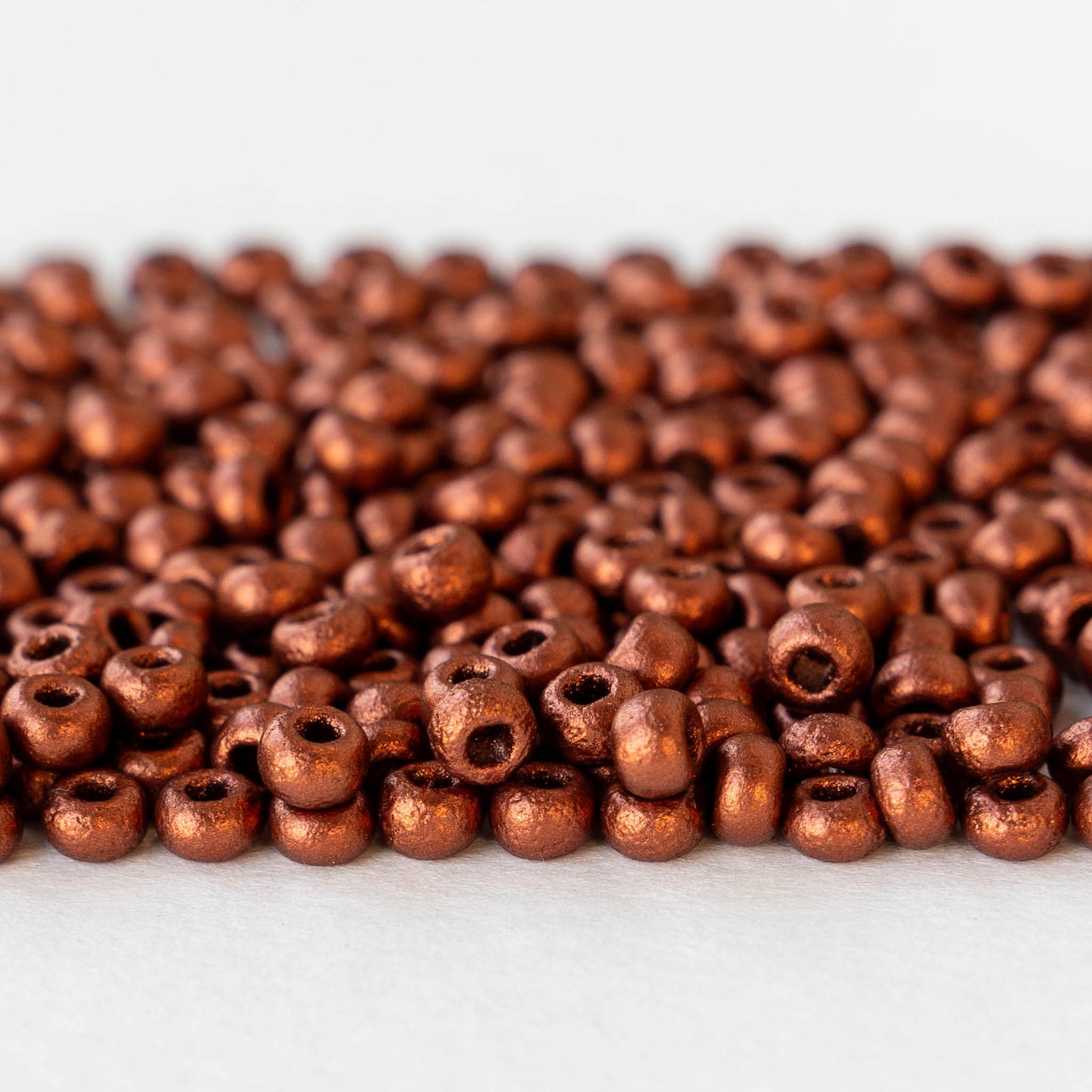 Size 6/0 Glass Seed Beads - Opaque Copper Matte - 10 grams ~180 beads