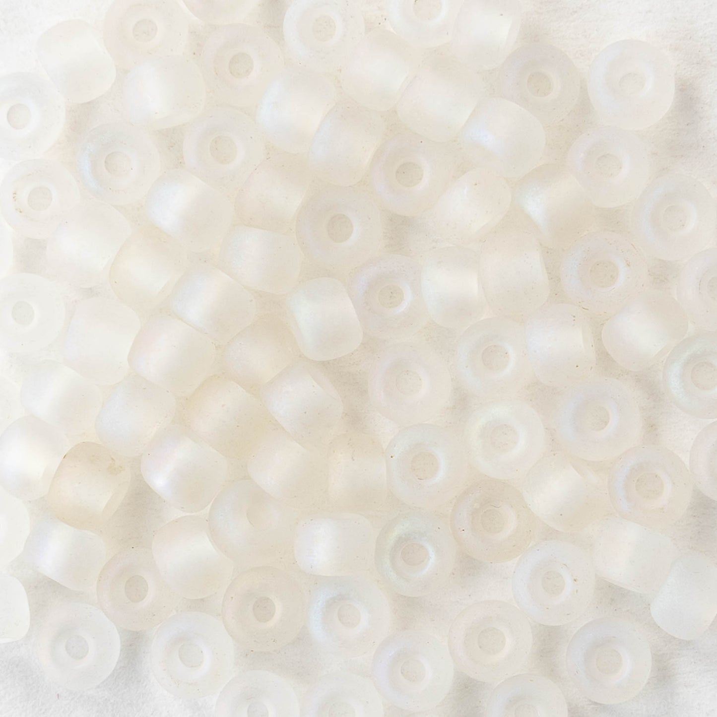 6/0 Glass Seed Beads - Matte Crystal AB - 20 inch strands - 2 or 6 strands