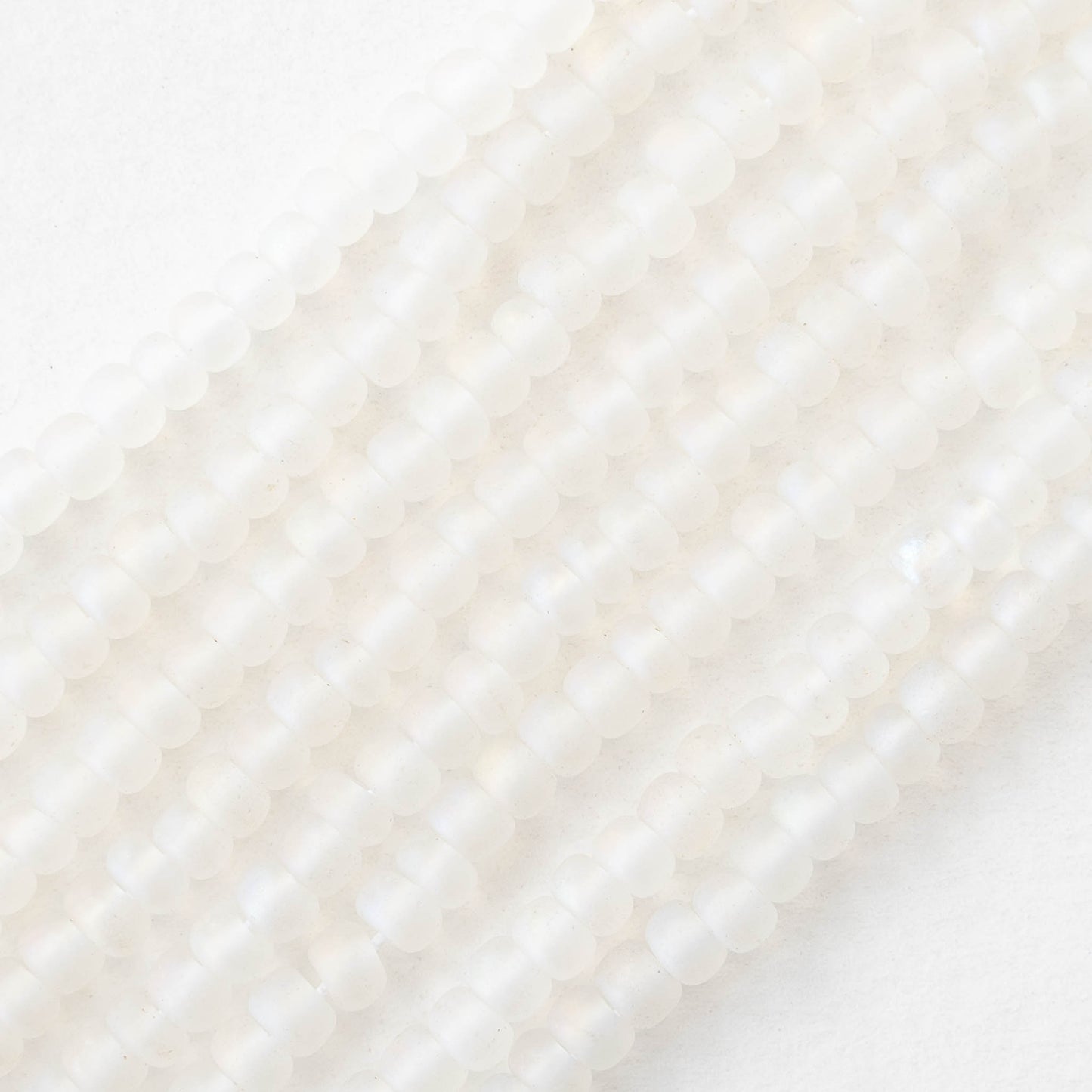 6/0 Glass Seed Beads - Matte Crystal AB - 20 inch strands - 2 or 6 strands