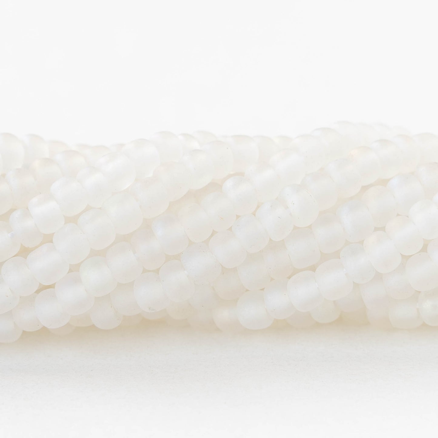 6/0 Glass Seed Beads - Matte Crystal AB - 20 inch strands - 2 or 6 strands