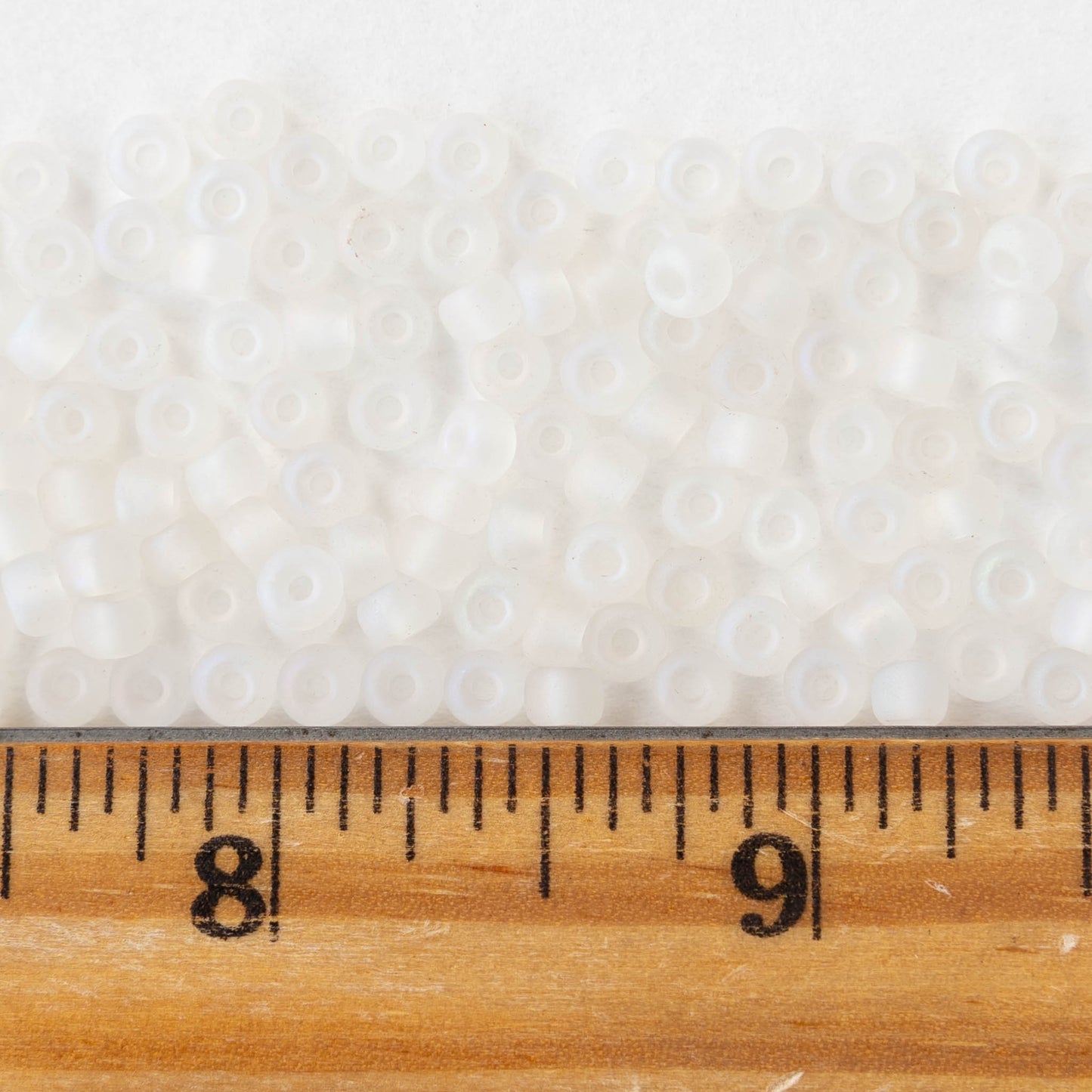 6/0 Glass Seed Beads - Matte Crystal AB - 20 inch strands - 2 or 6 strands