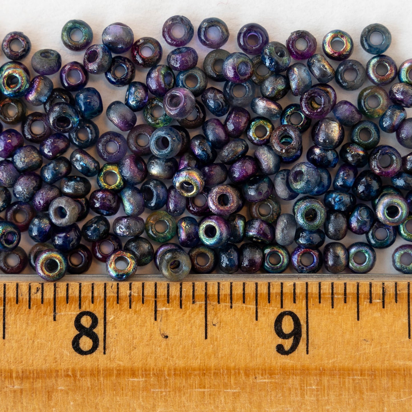 Size 6/0 Glass Seed Beads - Etched Crystal Magic Blue - 10 grams