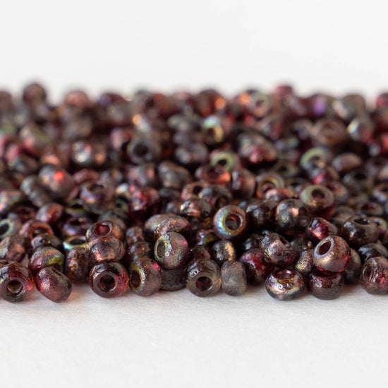 Size 6/0 Glass Seed Beads - Crystal Magic Wine - 10 grams