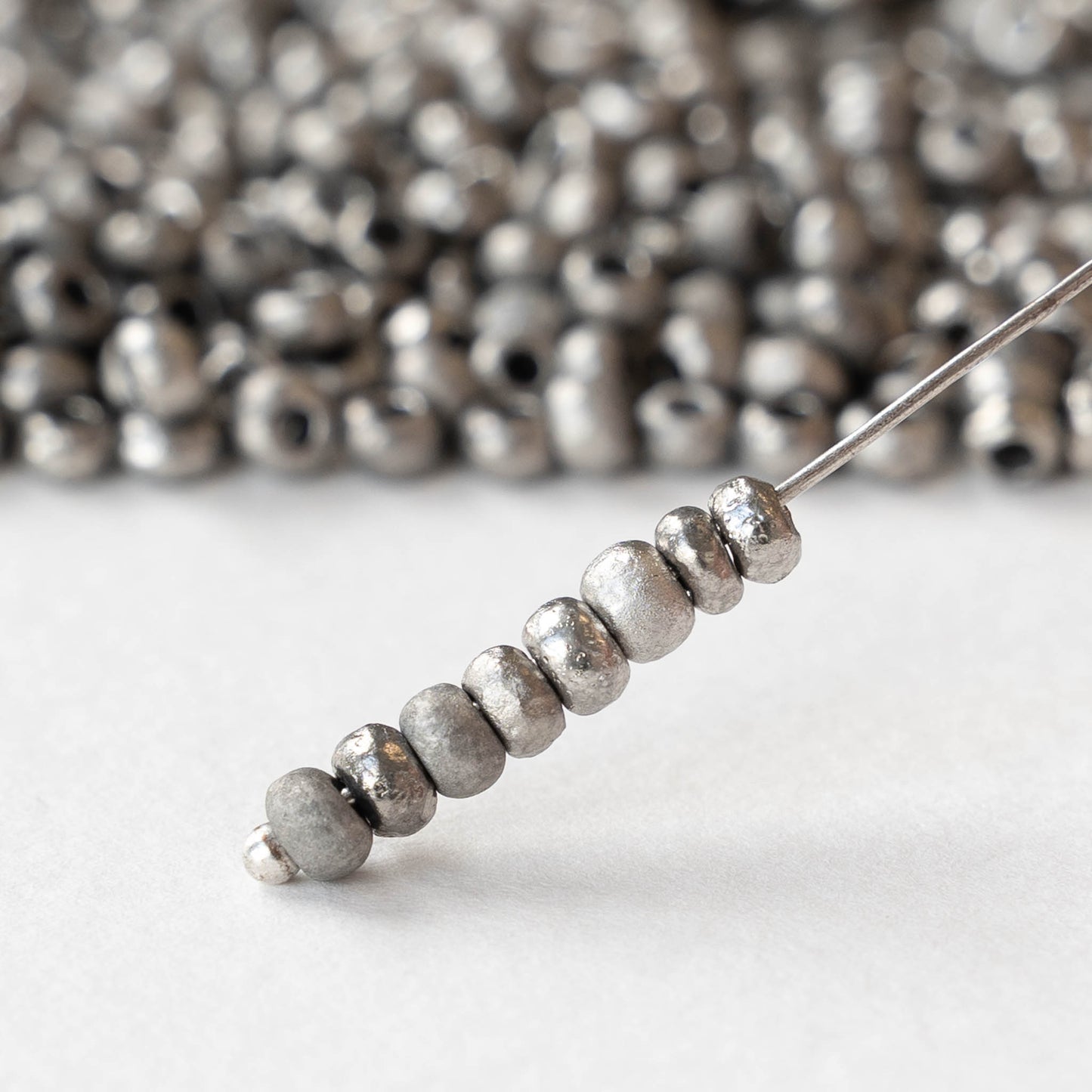 Size 6/0 Glass Seed Beads - Etched Crystal Argentic - 10 grams