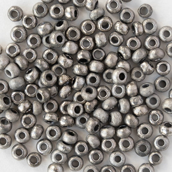 Size 6/0 Glass Seed Beads - Etched Crystal Argentic - 10 grams