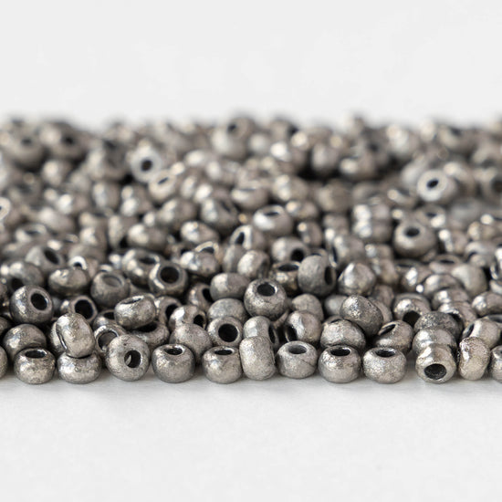 Size 6/0 Glass Seed Beads - Etched Crystal Argentic - 10 grams