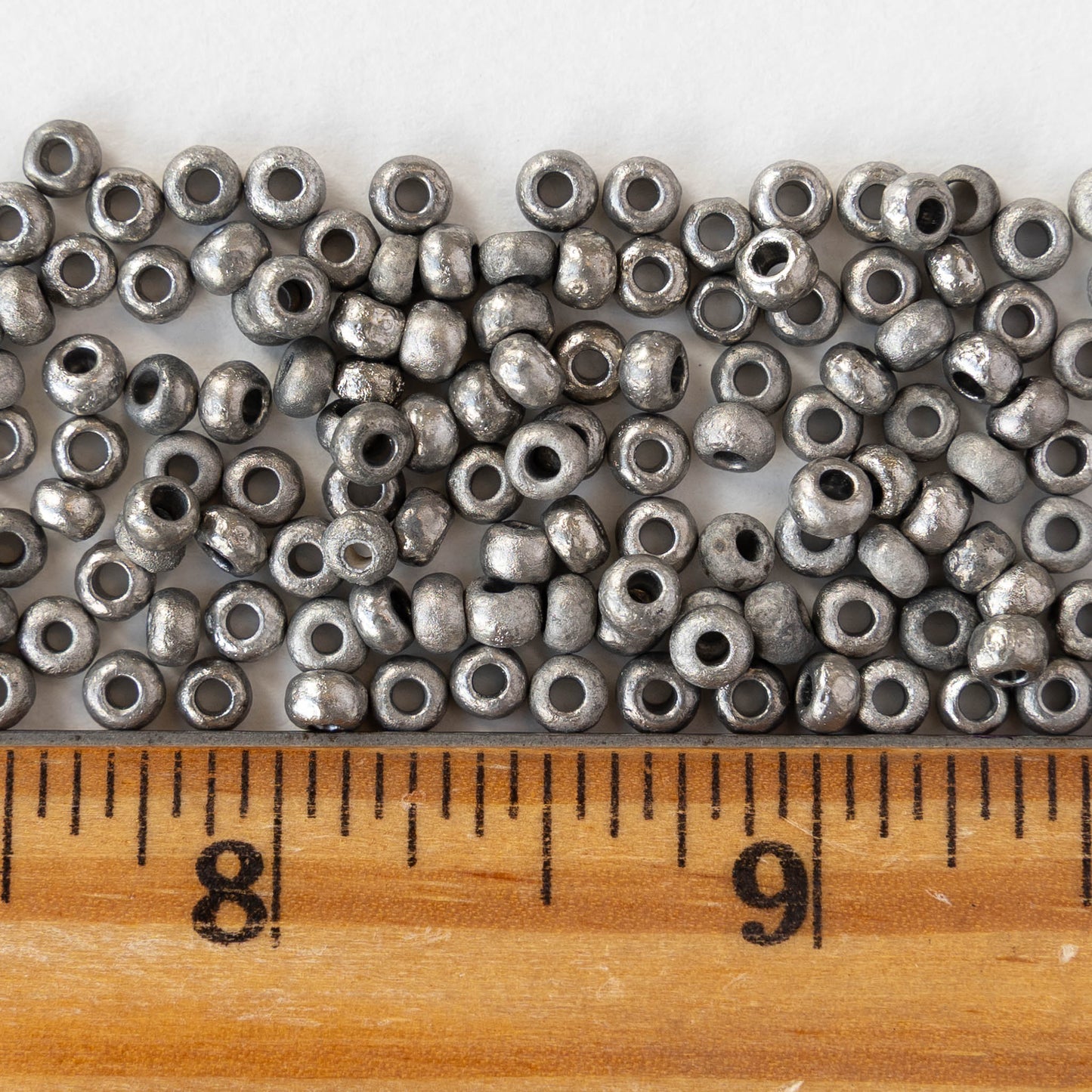 Size 6/0 Glass Seed Beads - Etched Crystal Argentic - 10 grams