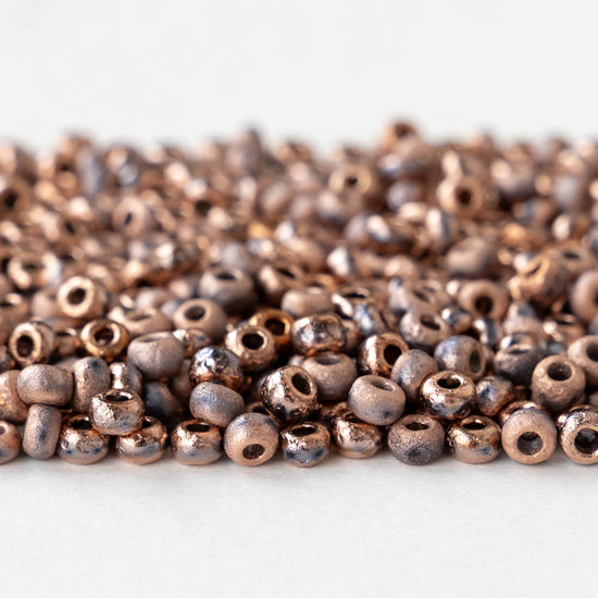 Size 6/0 Glass Seed Beads - Etched Crystal Capri Gold - 10 grams ~180 beads