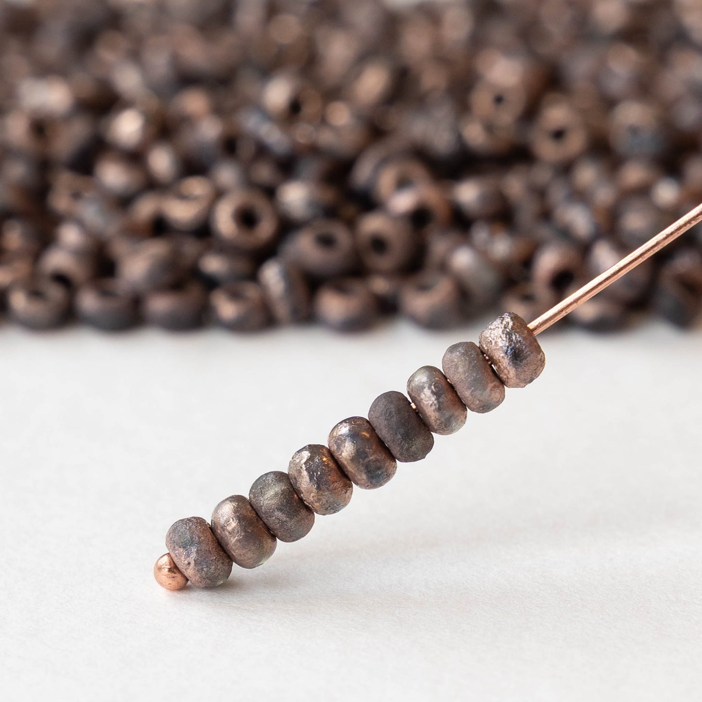 Size 6/0 Glass Seed Beads - Etched Crystal Capri Gold Dark - 10 grams ~180 beads