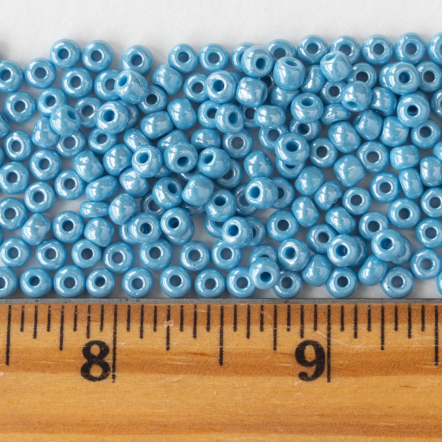 6/0 Seed Beads - Blue Aqua Luster - 2 Strands