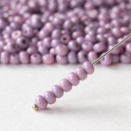 Size 6/0 Glass Seed Beads - Opaque Lila - 20 grams