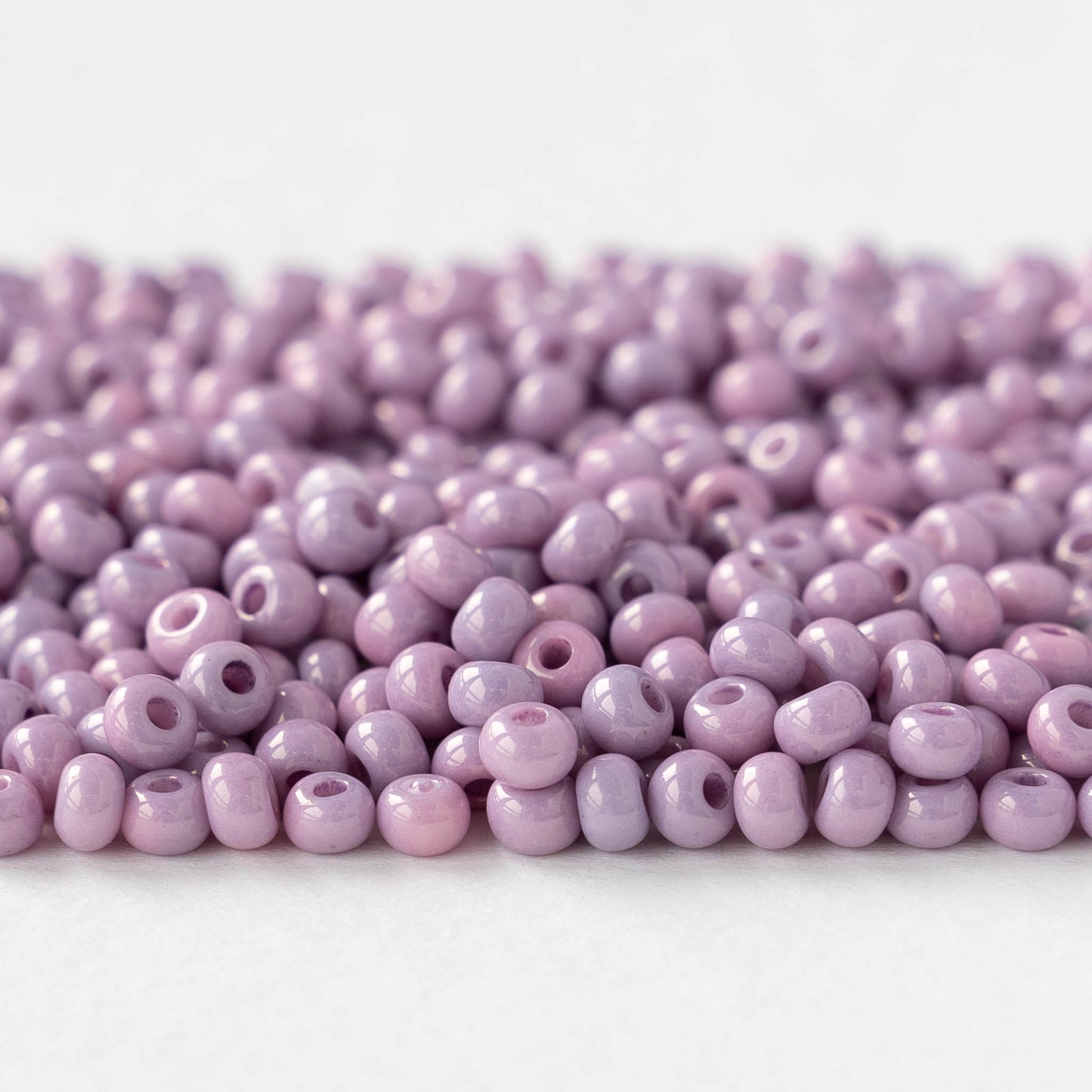 Size 6/0 Glass Seed Beads - Opaque Lila - 20 grams