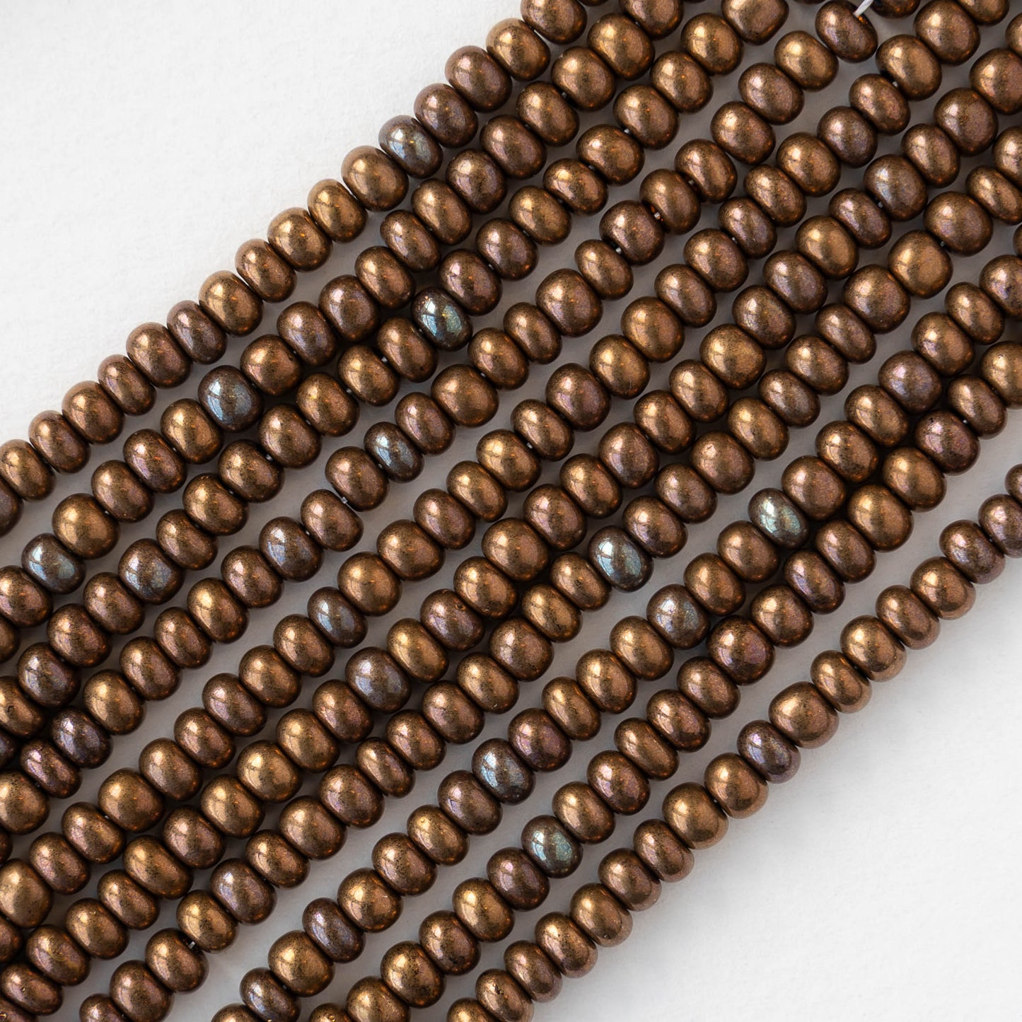 6/0 Glass Seed Beads - Opaque Copper Metallic - 20 inch strands - 1 or 3 strands
