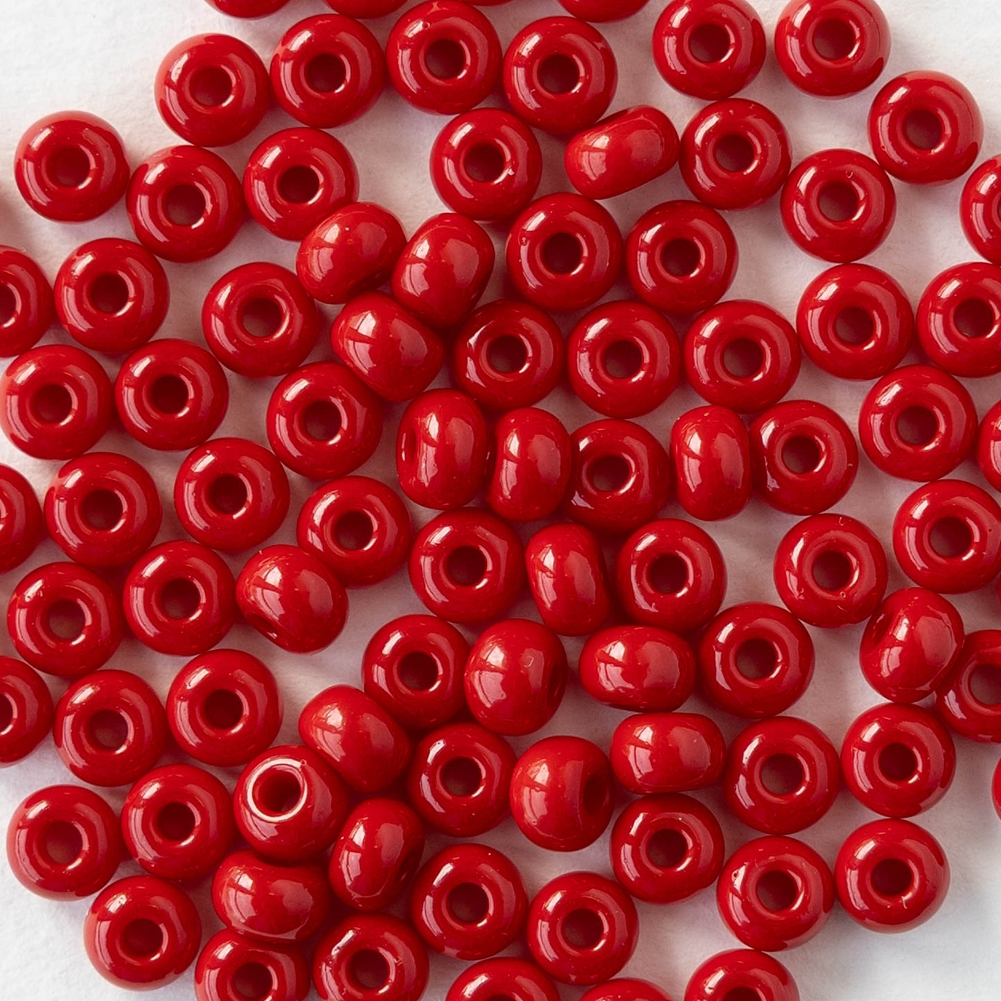 6/0 Glass Seed Beads - Opaque Dark Red - 20 inch strands - 2 or 6 strands