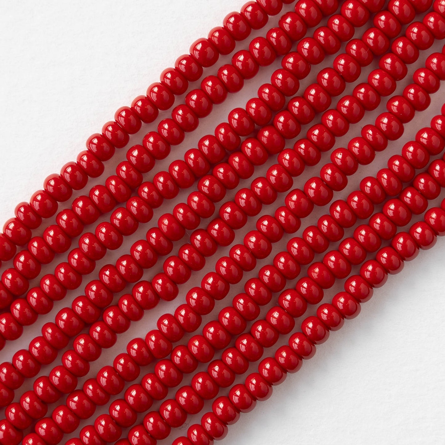6/0 Glass Seed Beads - Opaque Dark Red - 20 inch strands - 2 or 6 strands