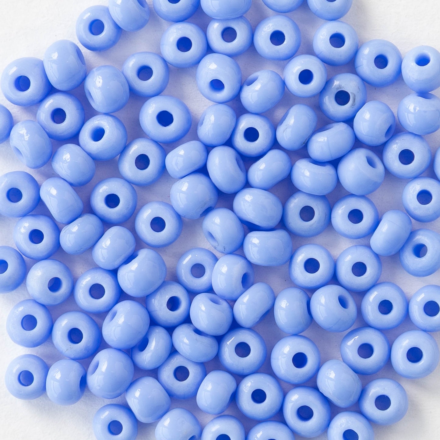 6/0 Glass Seed Beads - Opaque Light Blue - 20 grams