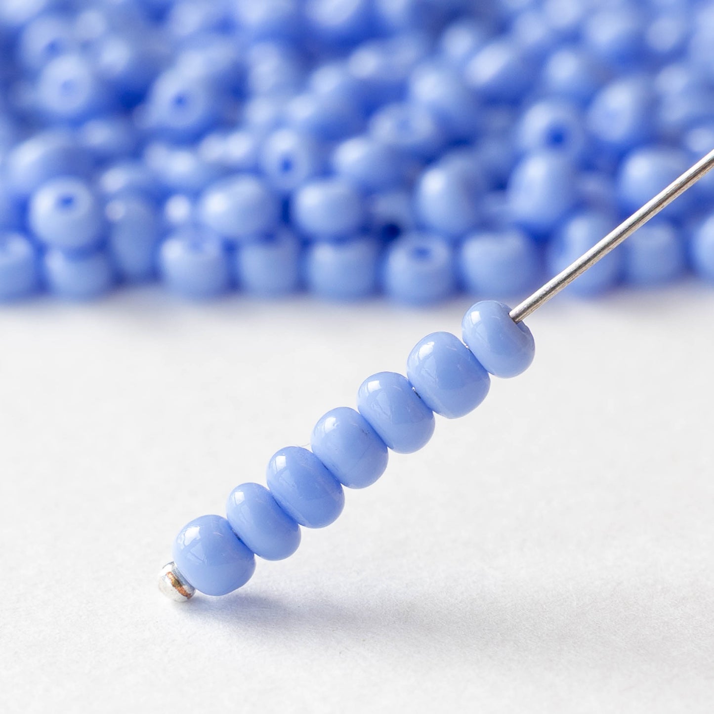 6/0 Glass Seed Beads - Opaque Light Blue - 20 grams