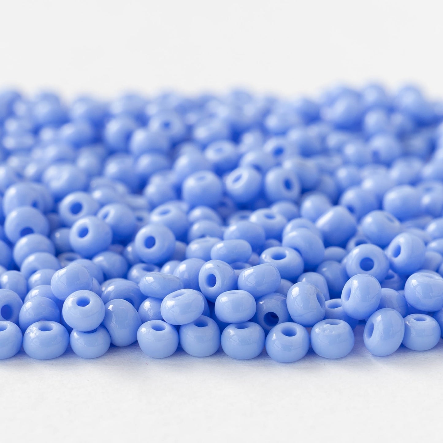 6/0 Glass Seed Beads - Opaque Light Blue - 20 grams