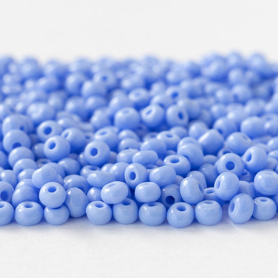 6/0 Glass Seed Beads - Opaque Light Blue - 20 grams