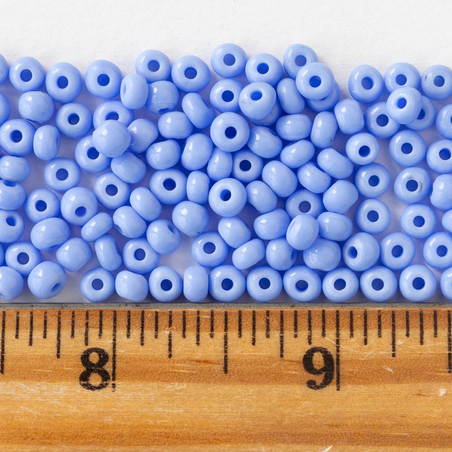 6/0 Glass Seed Beads - Opaque Light Blue - 20 grams