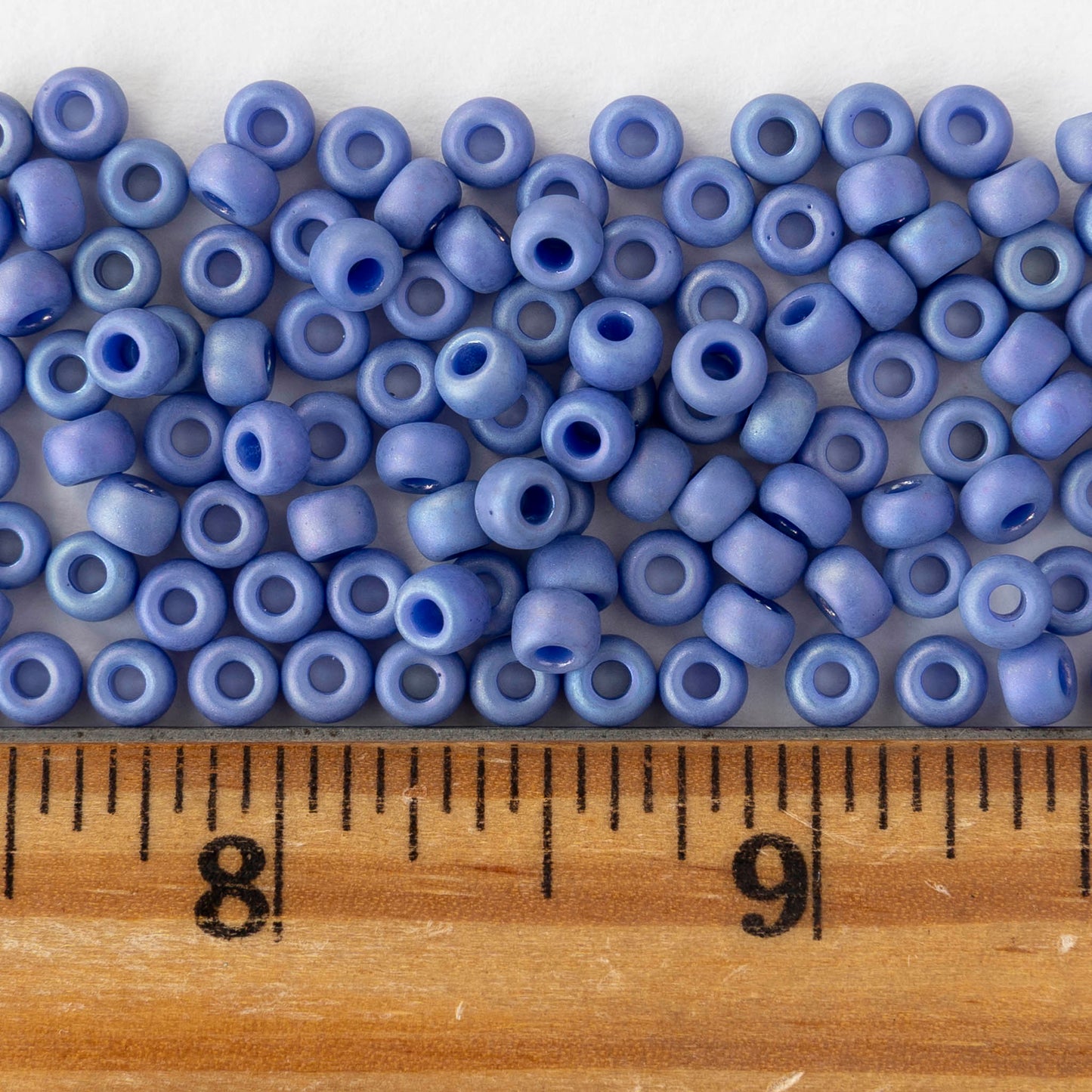Size 6/0 Glass Seed Beads - Opaque Periwinkle AB - 10 grams
