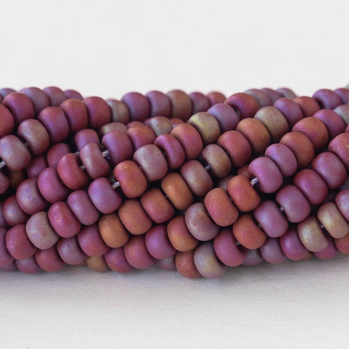 Load image into Gallery viewer, 6/0 Seed Beads - Opaque Matte Brown Iris - 2 Strands
