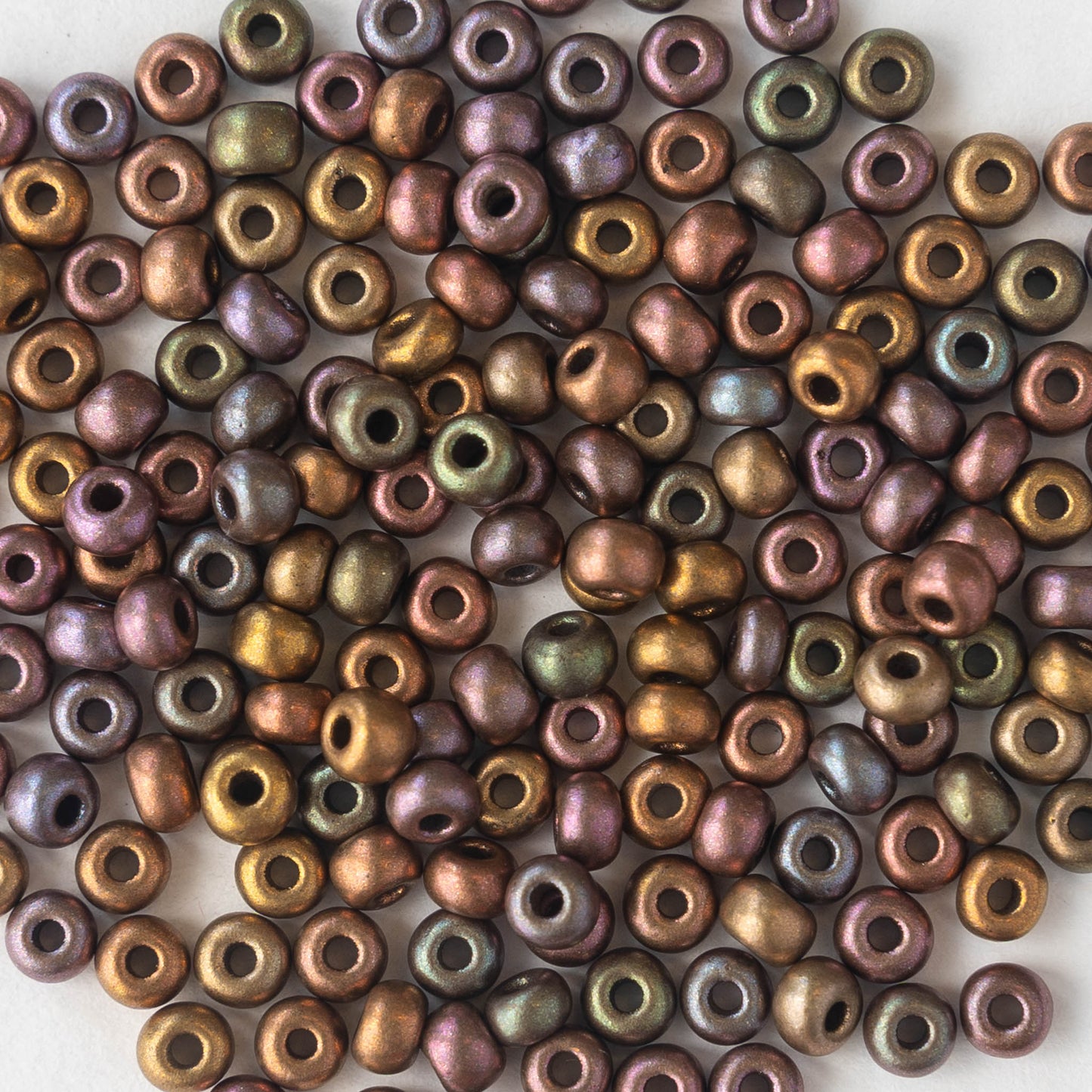 Size 6 Seed Beads - Gold Iris Matte - Choose Amount