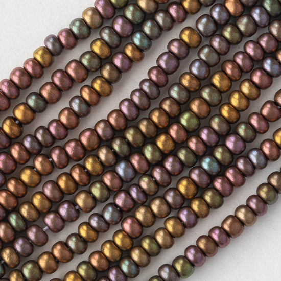 Size 6 Seed Beads - Gold Iris Matte