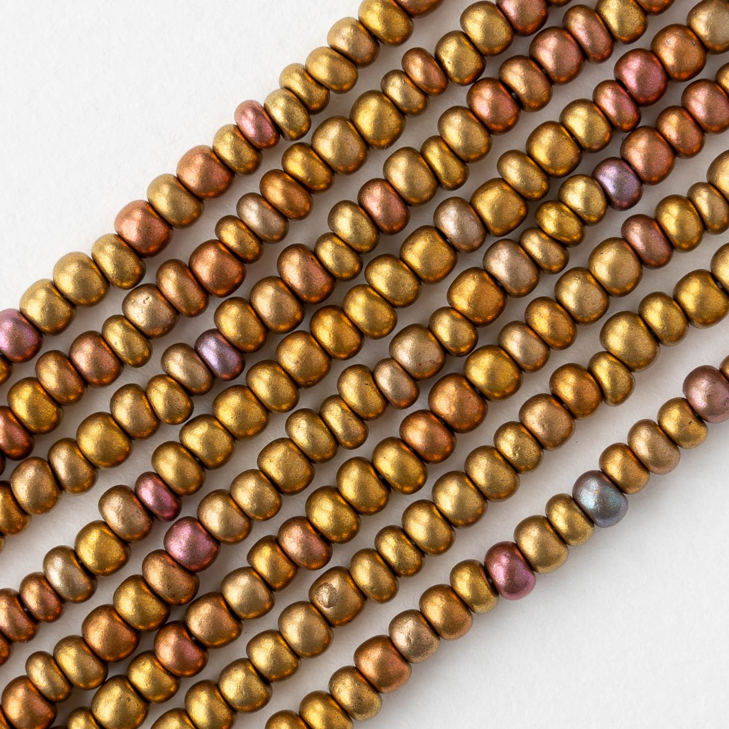 Size 6 Seed Beads - Rose Gold Iris - Choose Amount