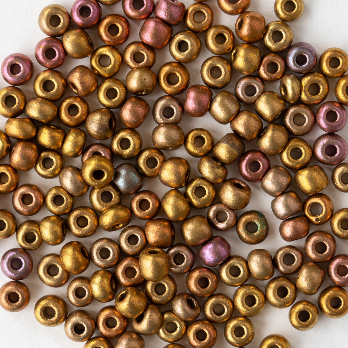 Size 6 Seed Beads - Rose Gold Iris - Choose Amount