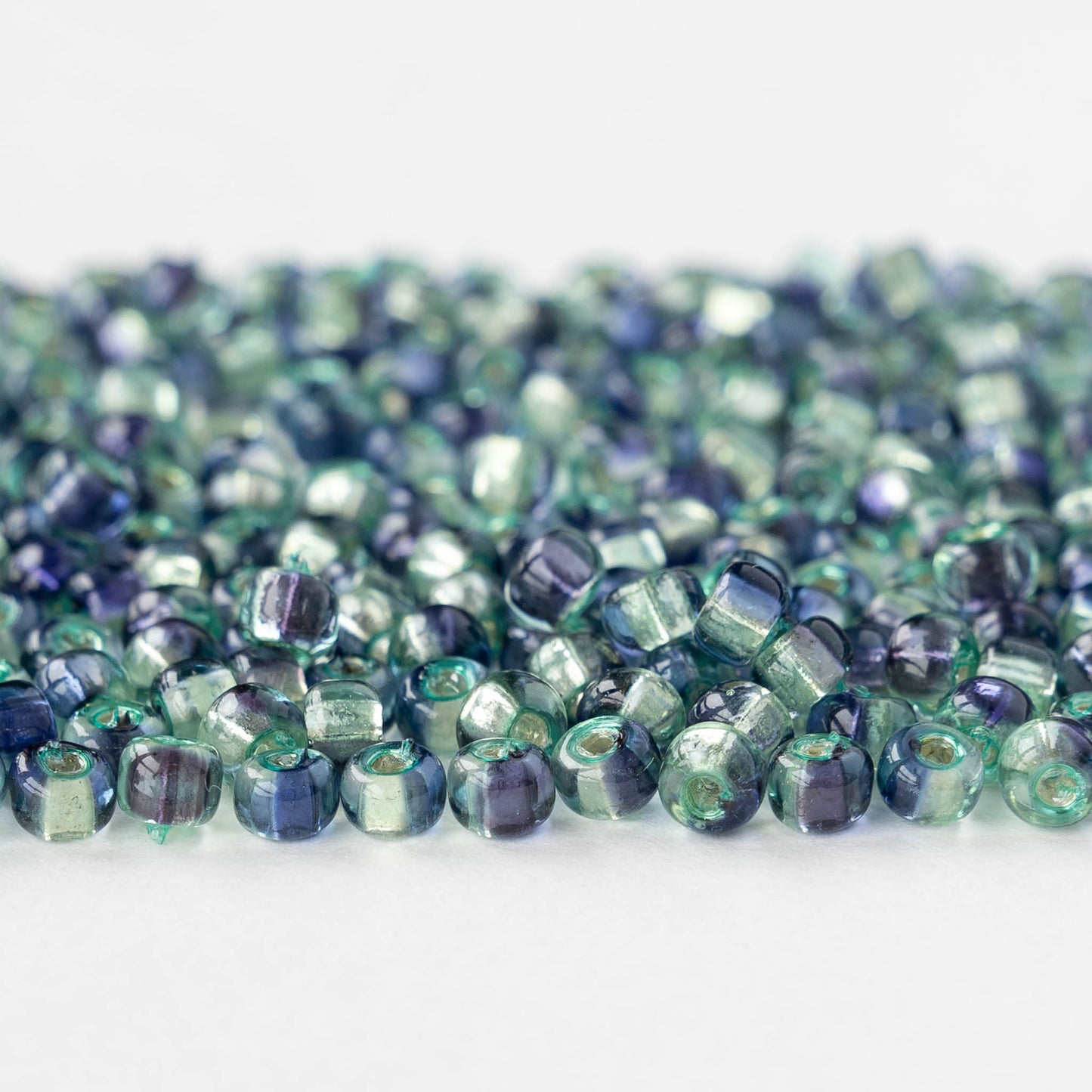 Size 6/0 Glass Seed Beads - Silver Lined Aqua Sapphire - 10 grams