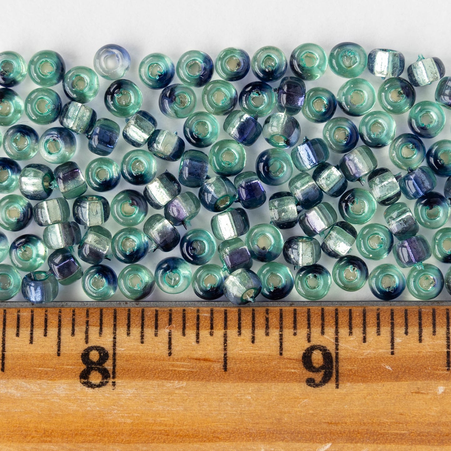 Size 6/0 Glass Seed Beads - Silver Lined Aqua Sapphire - 10 grams