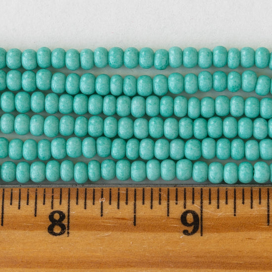 6/0 Seed Beads - Sol Gel Opaque Blue Turquoise - 2 - 20 inch Strands