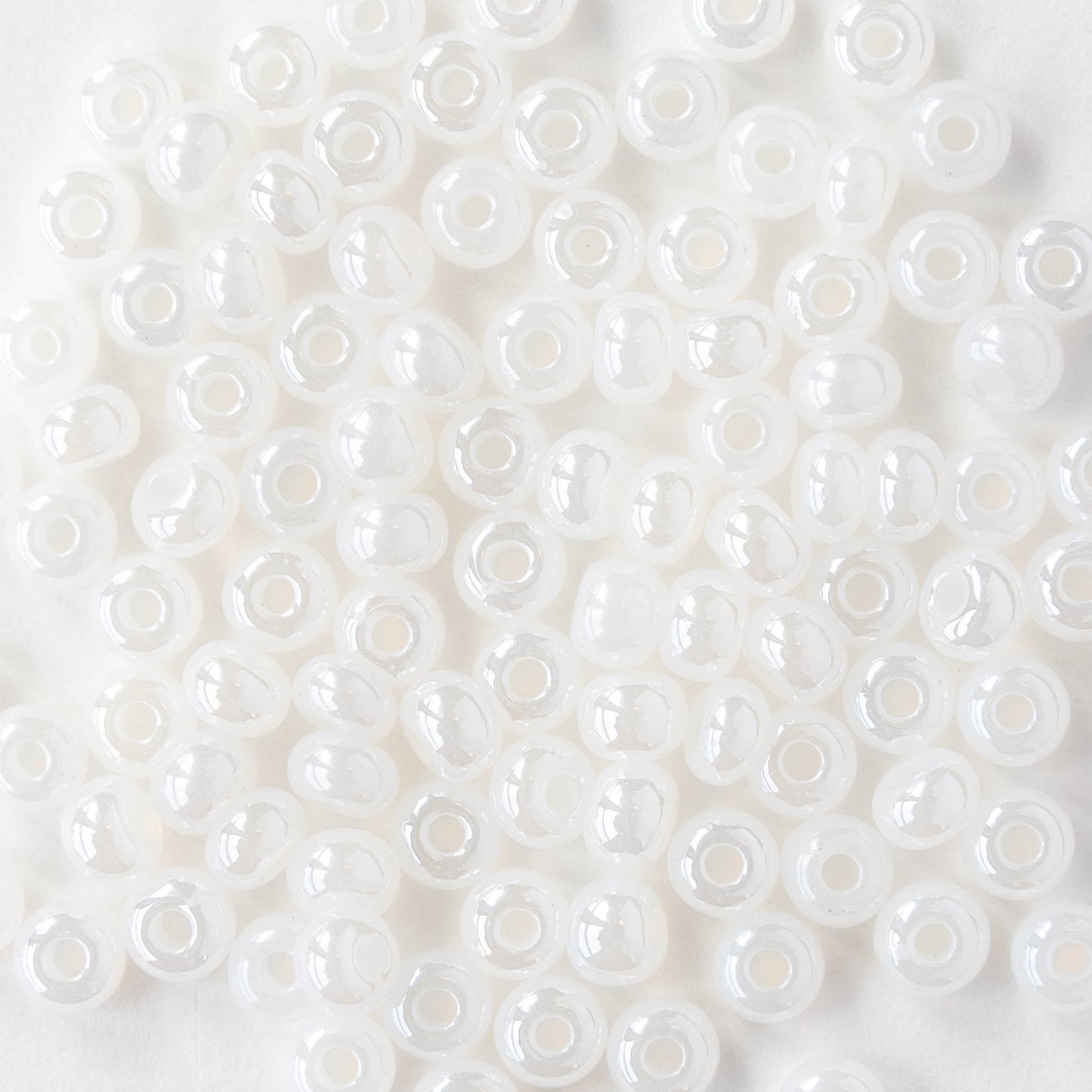Size 6/0 Glass Seed Beads - Pearly White - 20 grams ~240 beads