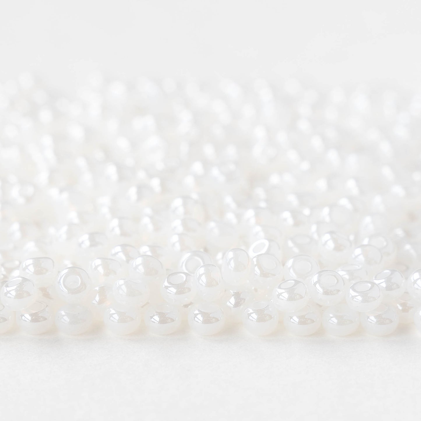 Size 6/0 Glass Seed Beads - Pearly White - 20 grams ~240 beads