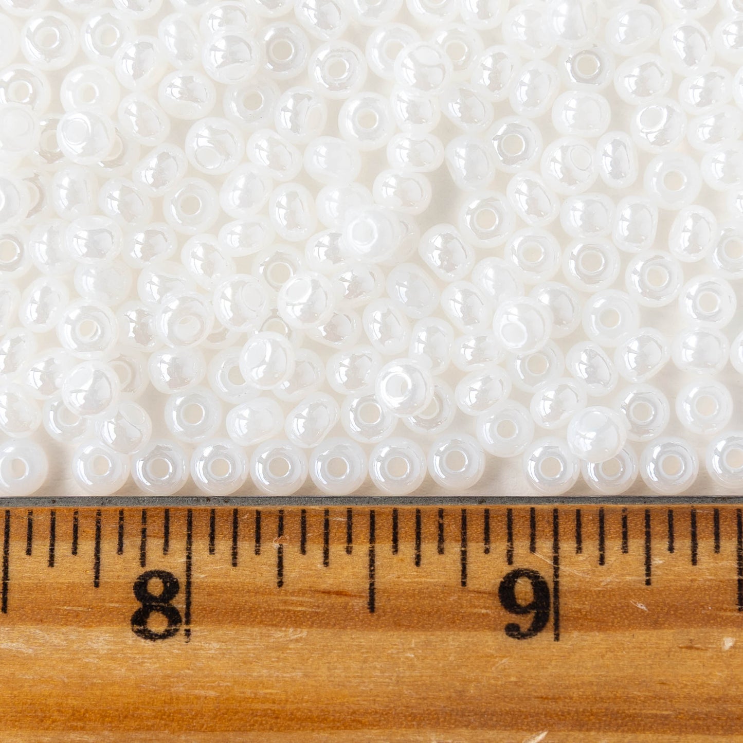 Size 6/0 Glass Seed Beads - Pearly White - 20 grams ~240 beads
