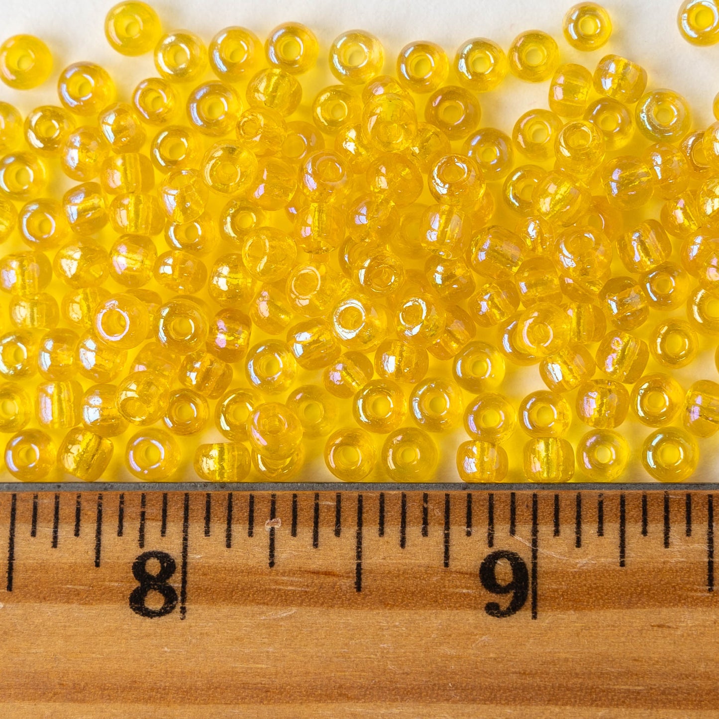6/0 Seed Beads - Transparent Yellow AB - 20 grams