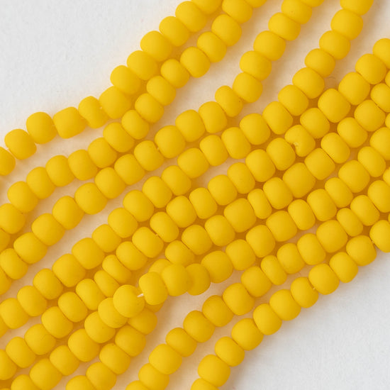 Load image into Gallery viewer, 6/0 Seed Beads - Yellow Matte - 2 Strands
