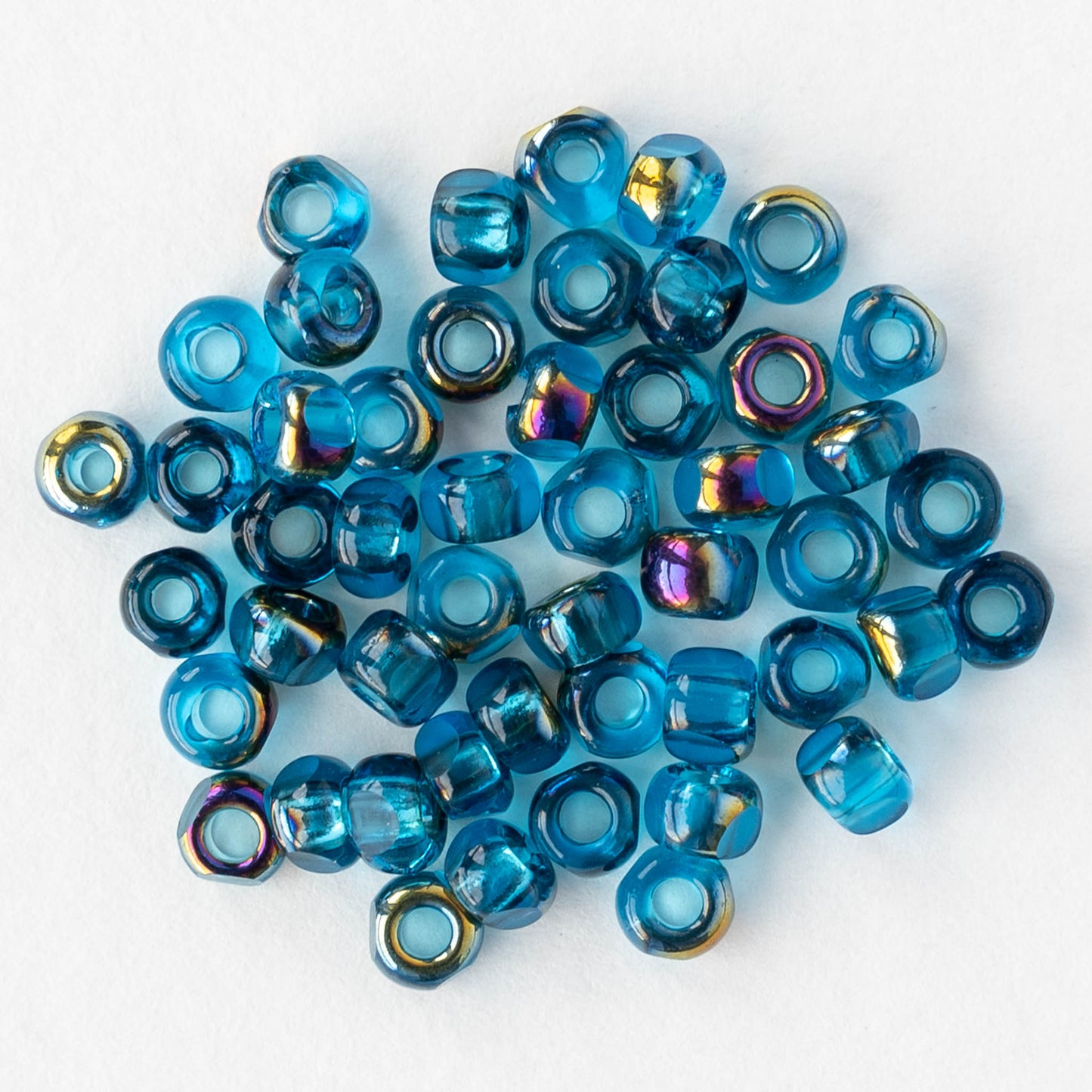 6/0 Tri-cut Seed Beads - Capri Rainbow - 50 Beads