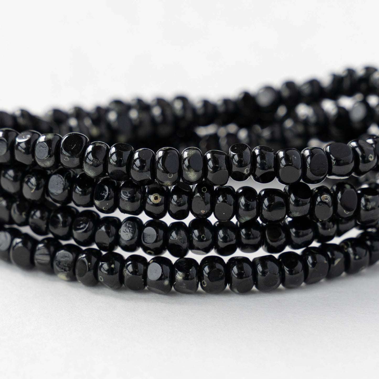 6/0 Tri-cut Seed Beads - Opaque Black - 50 Beads