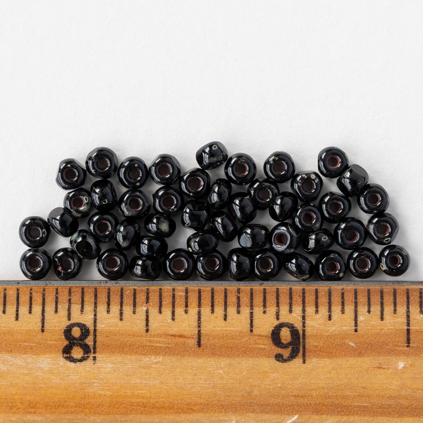 6/0 Tri-cut Seed Beads - Opaque Black - 50 Beads