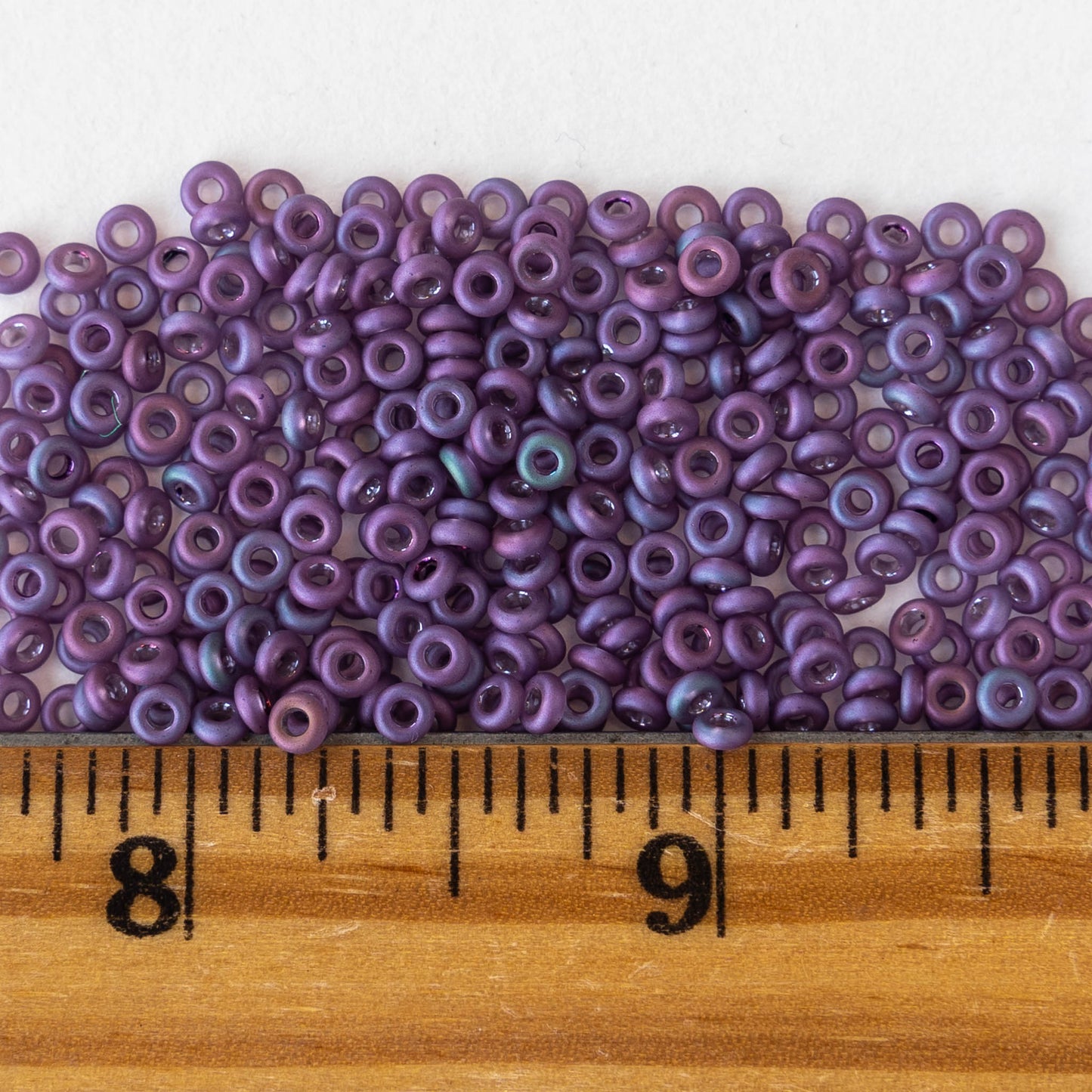 3mm O-Ring Beads - Gold-Lustered Matte Plum - 2.5 inch Tube