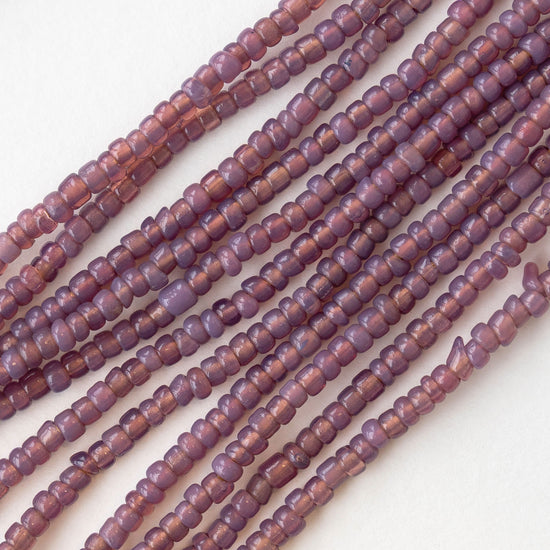 Size 8 Seed Beads - Opaline Lavender - 22 inch Strand