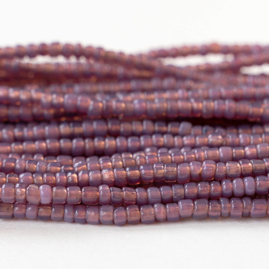 Size 8 Seed Beads - Opaline Lavender - 22 inch Strand