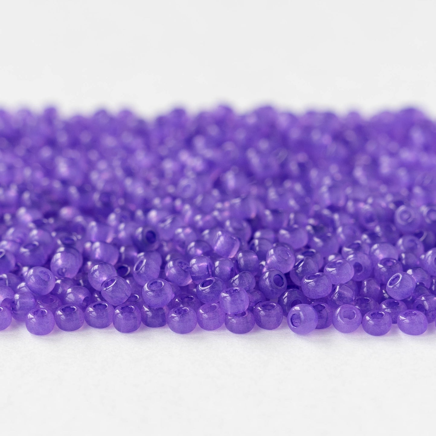 Size 8/0 Glass Seed Beads - Amethyst Opal Solgel - 20 grams