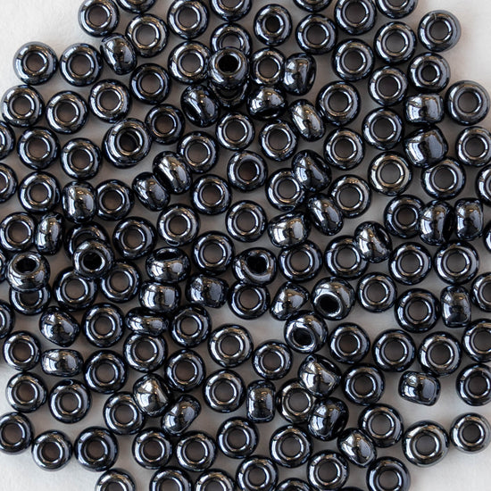 Size 8/0 Glass Seed Beads - Sphinx Hematite - 3 18-inch strands