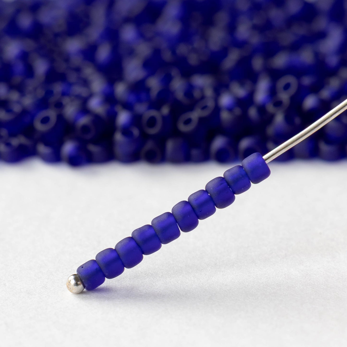 Size 8/0 Glass Seed Beads - Cobalt Matte - 20 grams