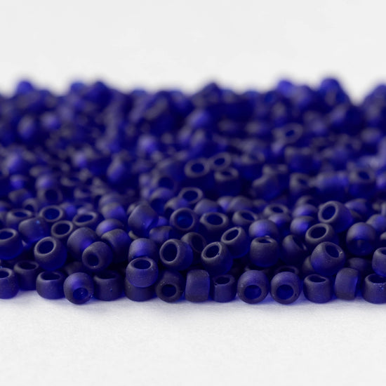Size 8/0 Glass Seed Beads - Cobalt Matte - 20 grams